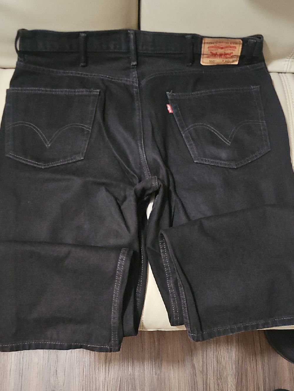 Black Denim Knee-Length Shorts - Picture 3 of 3
